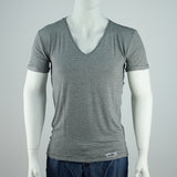 V-neck T-Shirt dunkel gestreift | PUTTMEISTER