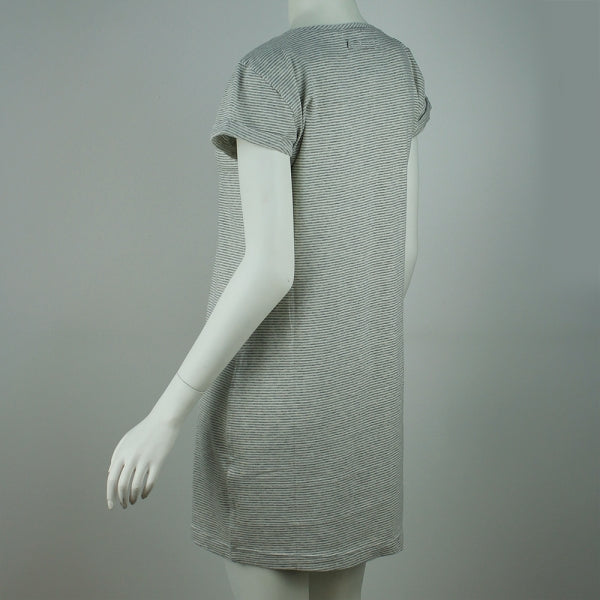 Jersey Kleid hellgrau gestreift | PUTTMEISTER