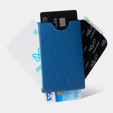 W4LLET | Kreditkarten Etui | Strukturleder Kobalt | RFID-SCHUTZ